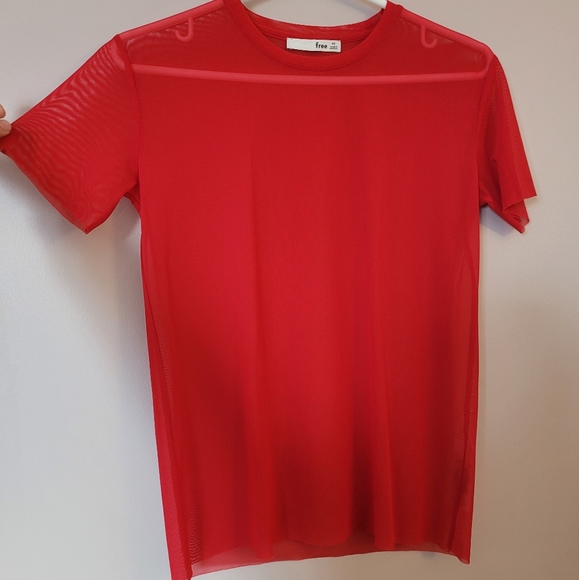 Wilfred Free Red Mesh Tee from Aritzia - Picture 3 of 6